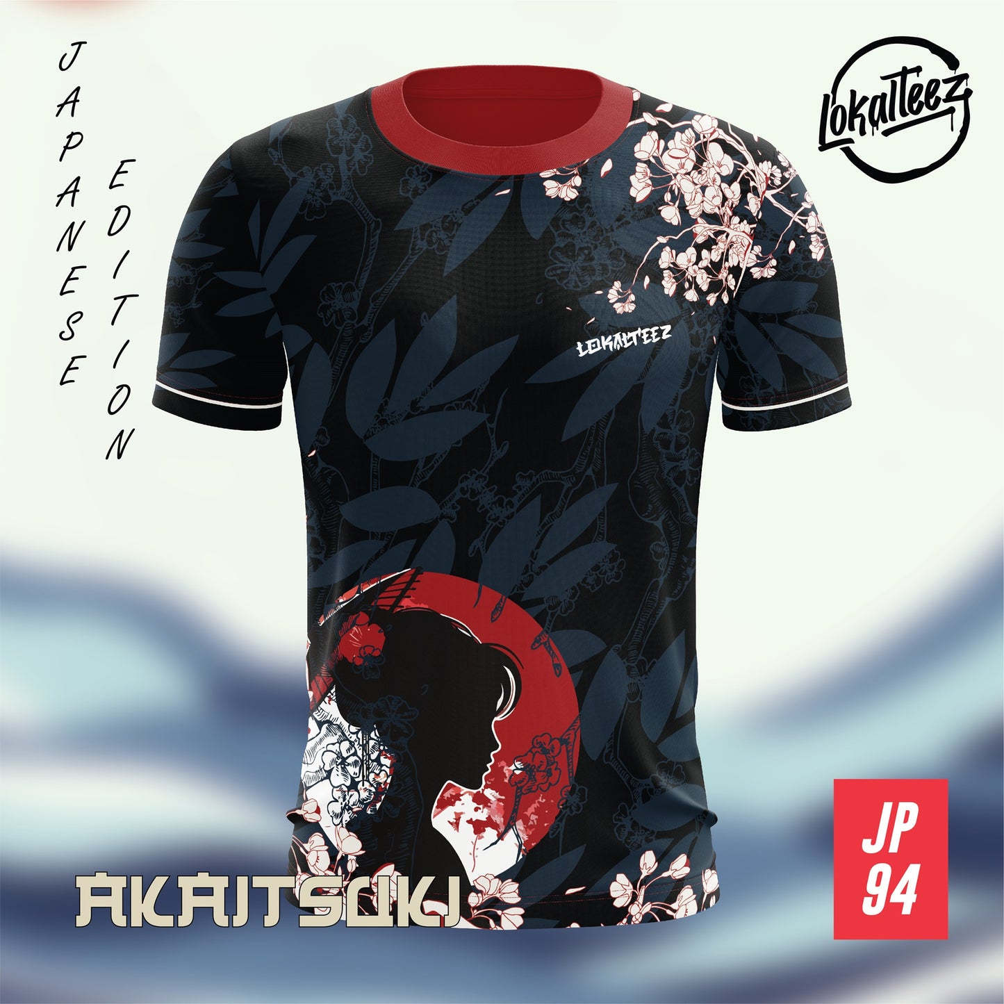 LOKALTEEZ JP94 Japanese TSUKIMI Edition AKAITSUKI 150GSM MICROFIBER EYELET JERSEY