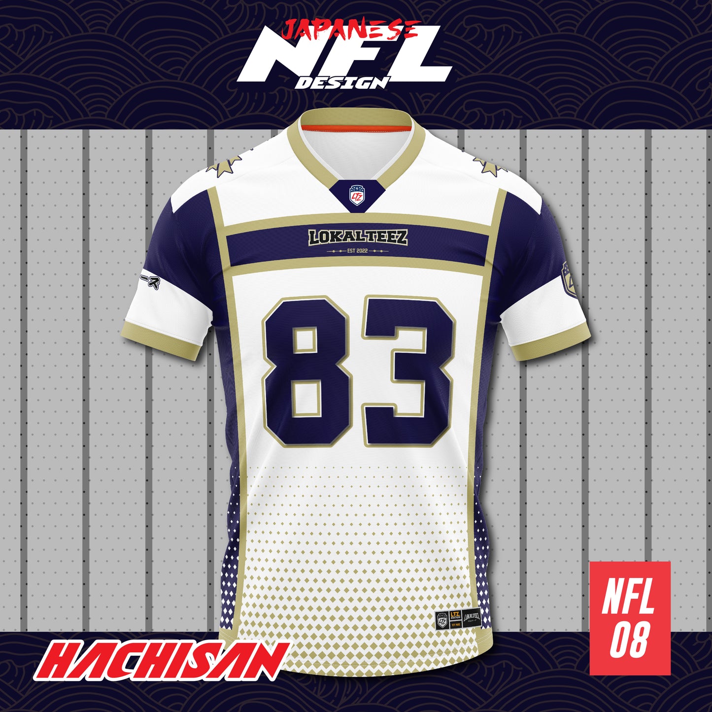 [NFL OVERSIZED BERSULAM] LOKALTEEZ NFL08 NFL Edition HACHISAN 280GSM JERSEY